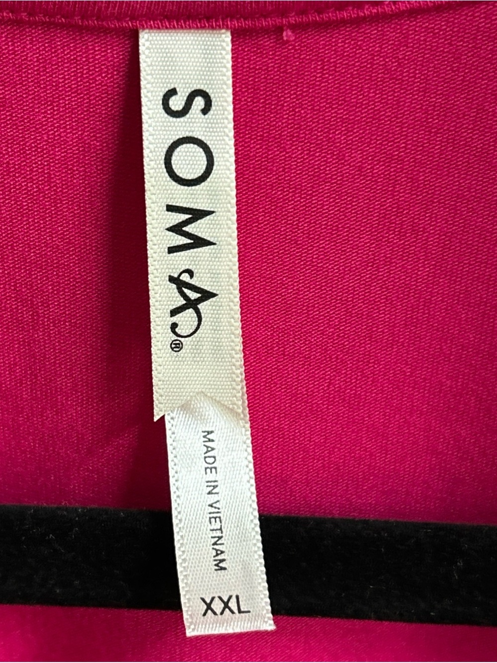 Soma Hot Pink Long-Sleeve Pajama Top with White Piping - Picture 2 of 10